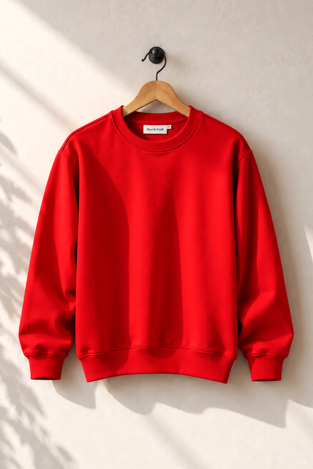 Special Red French Terry Full Sleeve Round Neck Tee