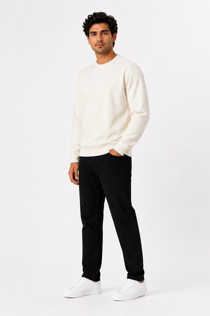Off-White French Terry Full Sleeve Round Neck Tee