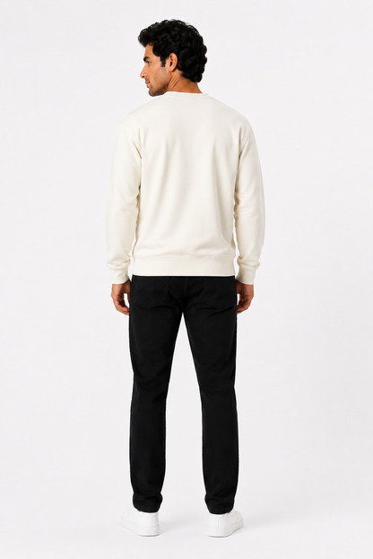 Off-White French Terry Full Sleeve Round Neck Tee