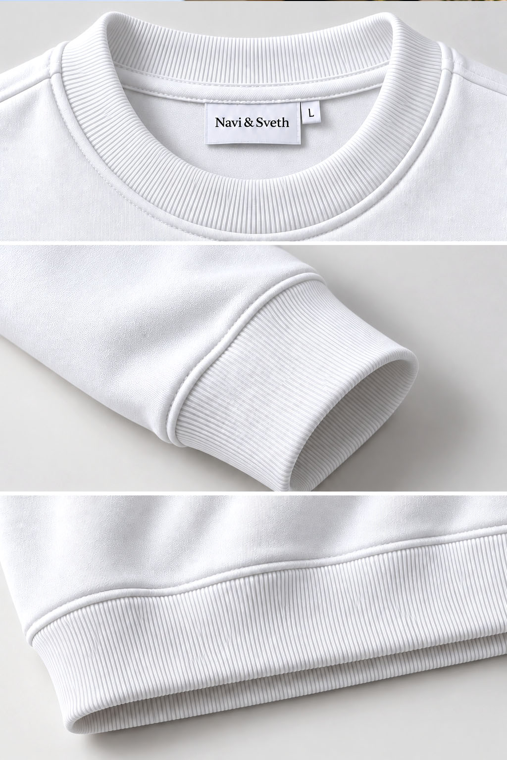 Off-White French Terry Full Sleeve Round Neck Tee
