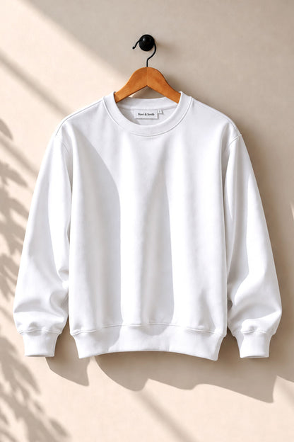 Off-White French Terry Full Sleeve Round Neck Tee